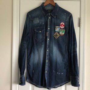 Dsquared2 patches denim shirt